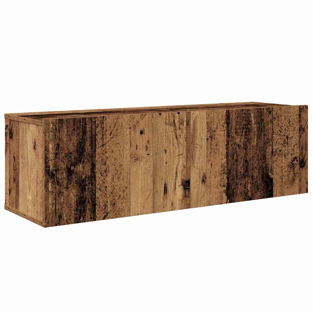 TV-kast set met plank Wandgemonteerd met opslag met de deur 5 pcs Oud hout Medium Bewerkt hout