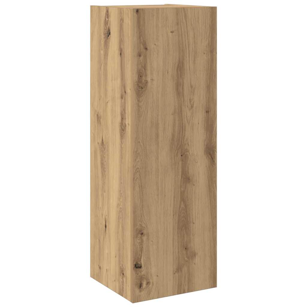 Tv Eenheden Wandgemonteerd 4 Pcs Artisan Eiken Bewerkt Hout 100 cm