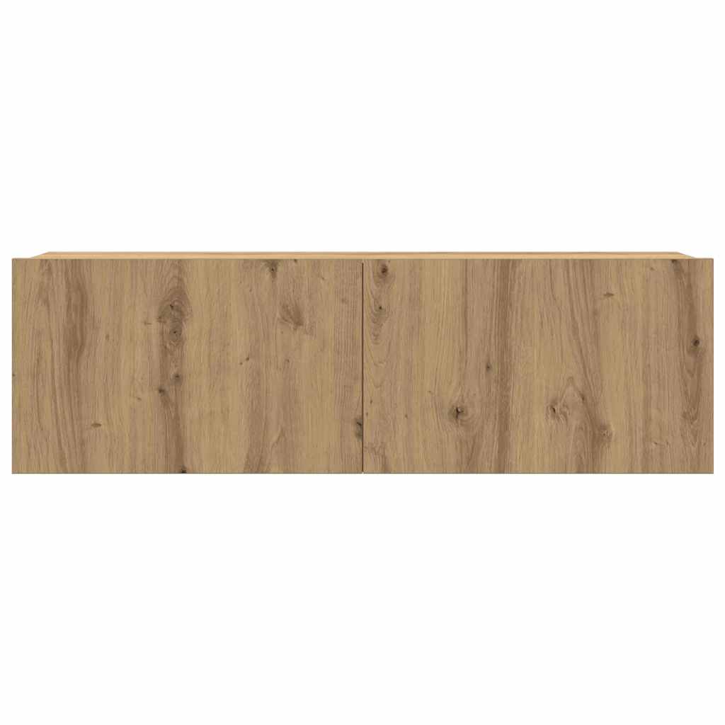 Tv Eenheden Wandgemonteerd 4 Pcs Artisan Eiken Bewerkt Hout 100 cm