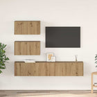 Tv-meubelset 4 stuks 80x30x30 cm eikenhout