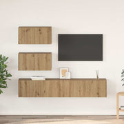Tv-meubelset 4 stuks 80x30x30 cm eikenhout