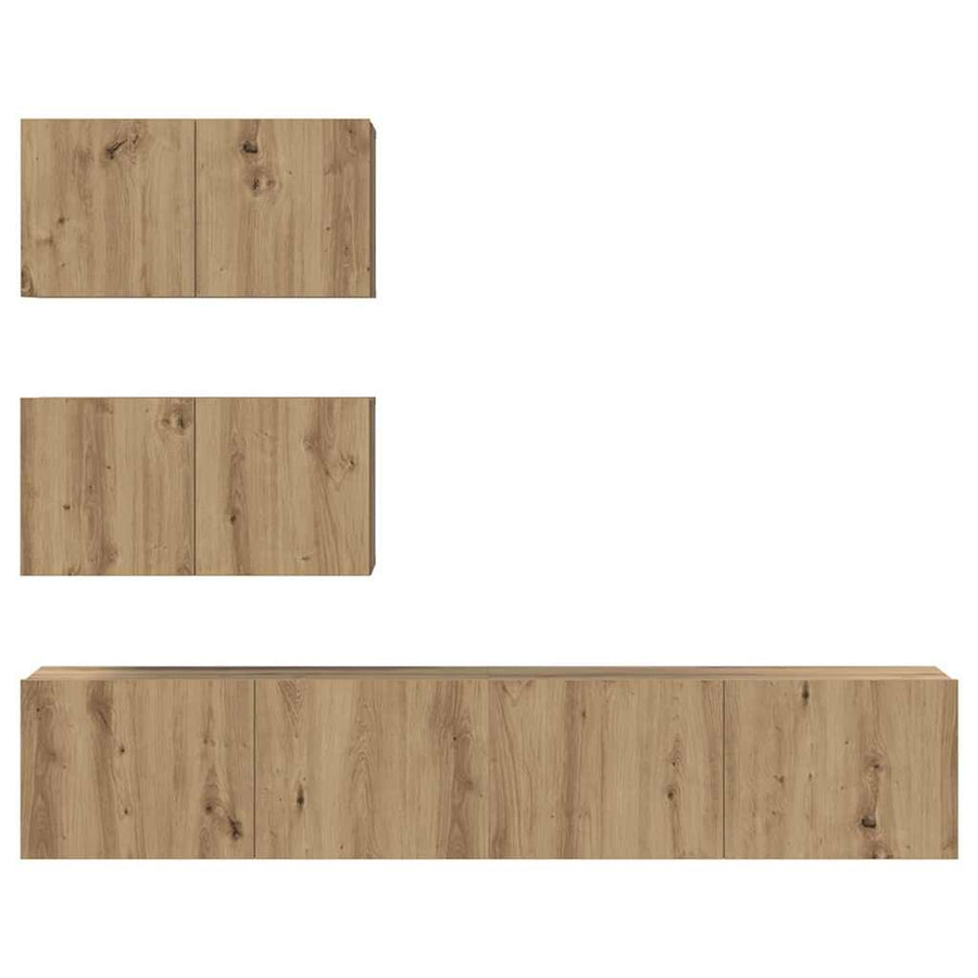 Tv-meubelset 4 pcs artisanaal eikenkleurig 80 x 30 x 30 cm
