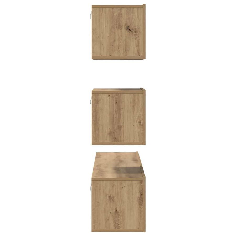 Tv-meubelset 4 pcs artisanaal eikenkleurig 80 x 30 x 30 cm