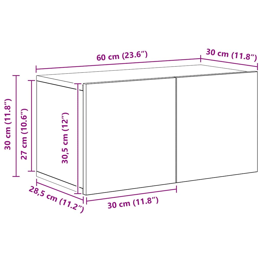Tv-meubelset 4 pcs artisanaal eikenkleurig 80 x 30 x 30 cm
