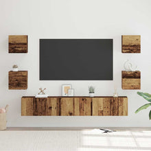 Tv-meubelset Wandgemonteerd 7 pcs Oud Hout Bewerkt hout
