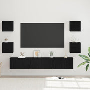 Tv-meubelset wandgemonteerd 180 cm bewerkt hout zwart