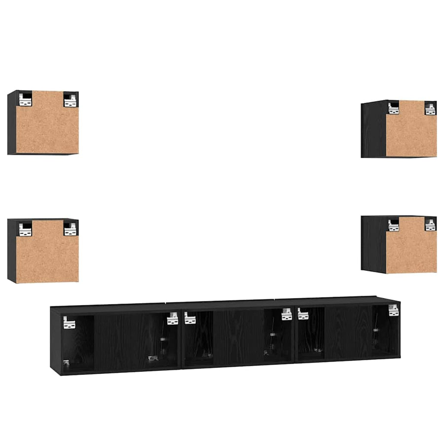 Tv-Meubelset Wandgemonteerd 7 Pcs Bewerkt Hout 180 cm