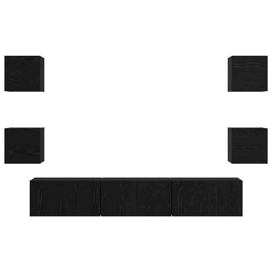 Tv-Meubelset Wandgemonteerd 7 Pcs Bewerkt Hout 180 cm