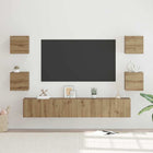 TV Cabinet Set Wall-Mounted 7 Pcs Engineered Wood Artisan Oak 180 cm