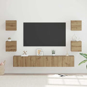 TV Cabinet Set Wall-Mounted 7 Pcs Engineered Wood Artisan Oak 180 cm