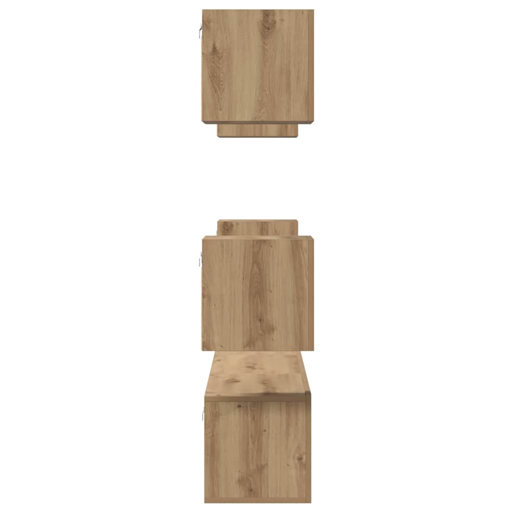 Tv-Meubelset Wandgemonteerd 7 Pcs Artisan Eiken Bewerkt Hout 180 cm