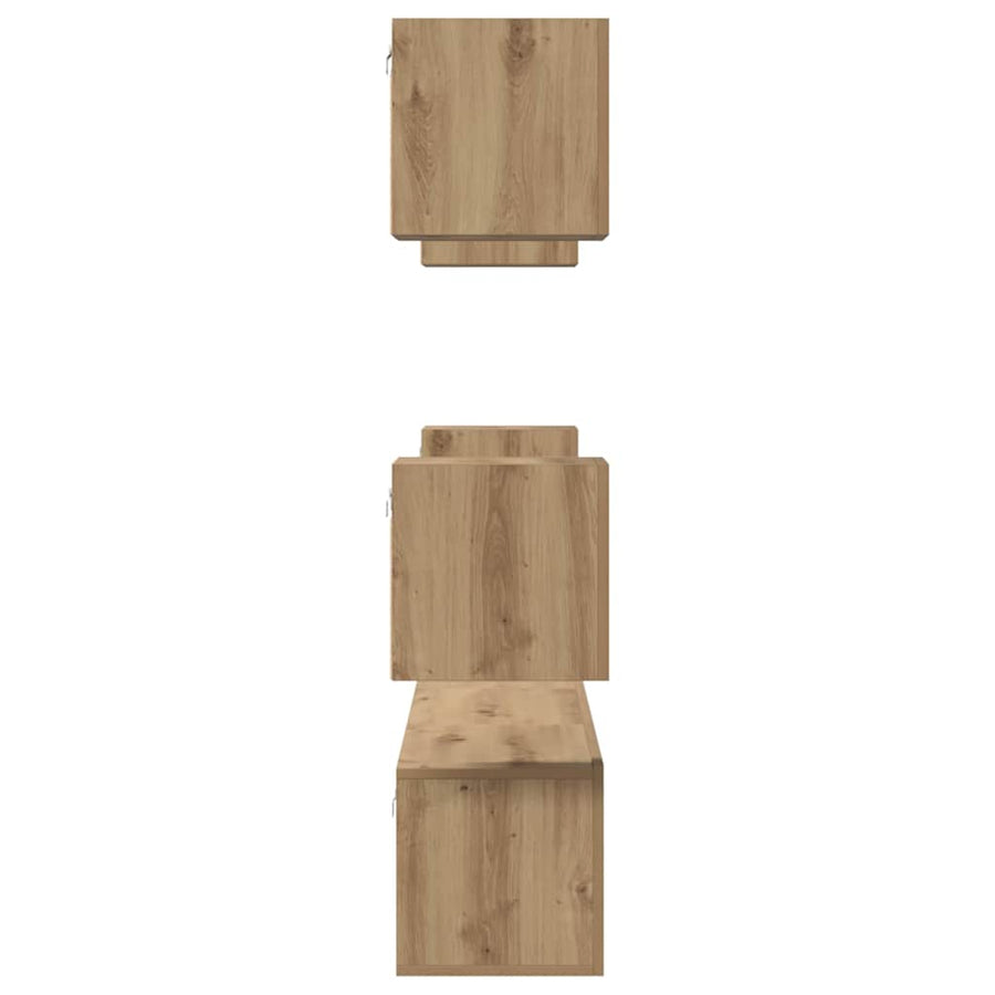 Tv-Meubelset Wandgemonteerd 7 Pcs Artisan Eiken Bewerkt Hout 180 cm