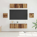 Tv-meubelset 6 stuks bewerkt hout