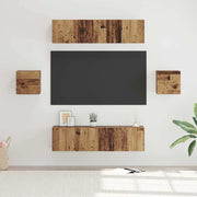 Tv-meubelset 6 stuks bewerkt hout