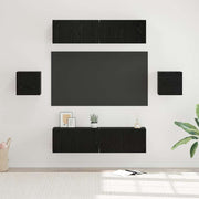 Tv-meubelset wandgemonteerd 120 cm bewerkt hout zwart