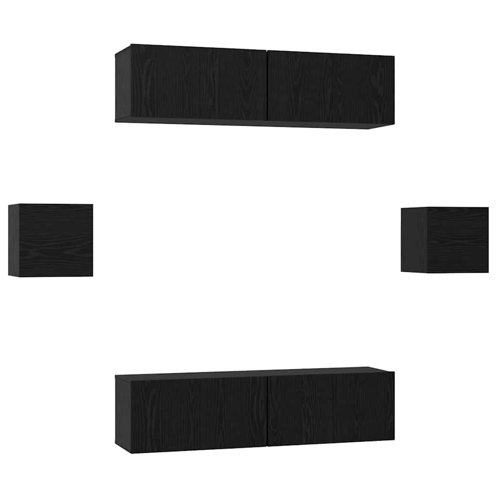 Tv-Meubelset Wandgemonteerd 6 Pcs Bewerkt Hout 120 cm