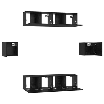 Tv-Meubelset Wandgemonteerd 6 Pcs Bewerkt Hout 120 cm