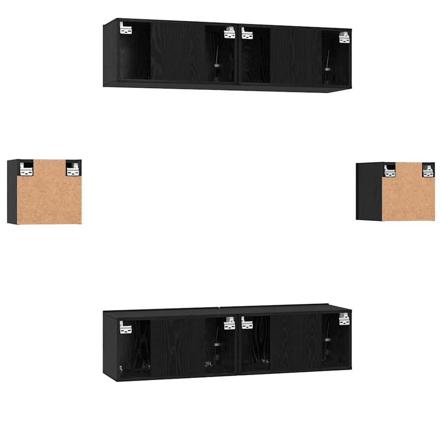 Tv-Meubelset Wandgemonteerd 6 Pcs Bewerkt Hout 120 cm
