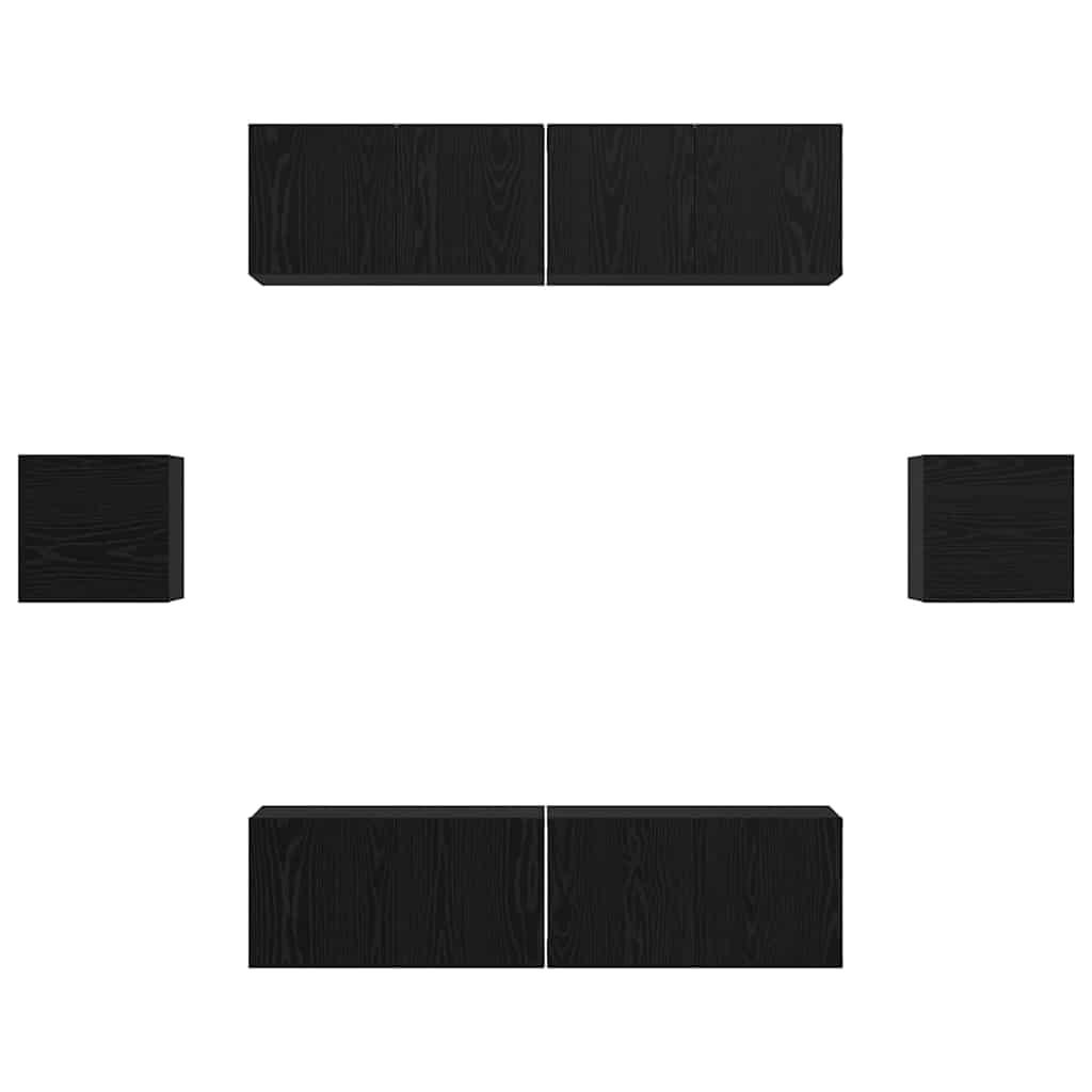 Tv-Meubelset Wandgemonteerd 6 Pcs Bewerkt Hout 120 cm