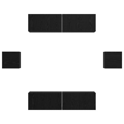 Tv-Meubelset Wandgemonteerd 6 Pcs Bewerkt Hout 120 cm