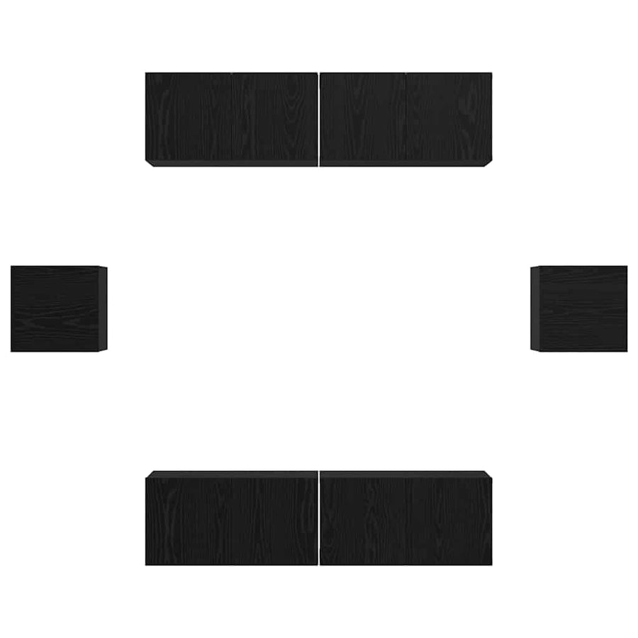 Tv-Meubelset Wandgemonteerd 6 Pcs Bewerkt Hout 120 cm