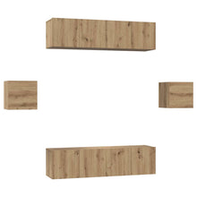 Tv-Meubelset Wandgemonteerd 6 Pcs Artisan Eiken Bewerkt Hout 120 cm