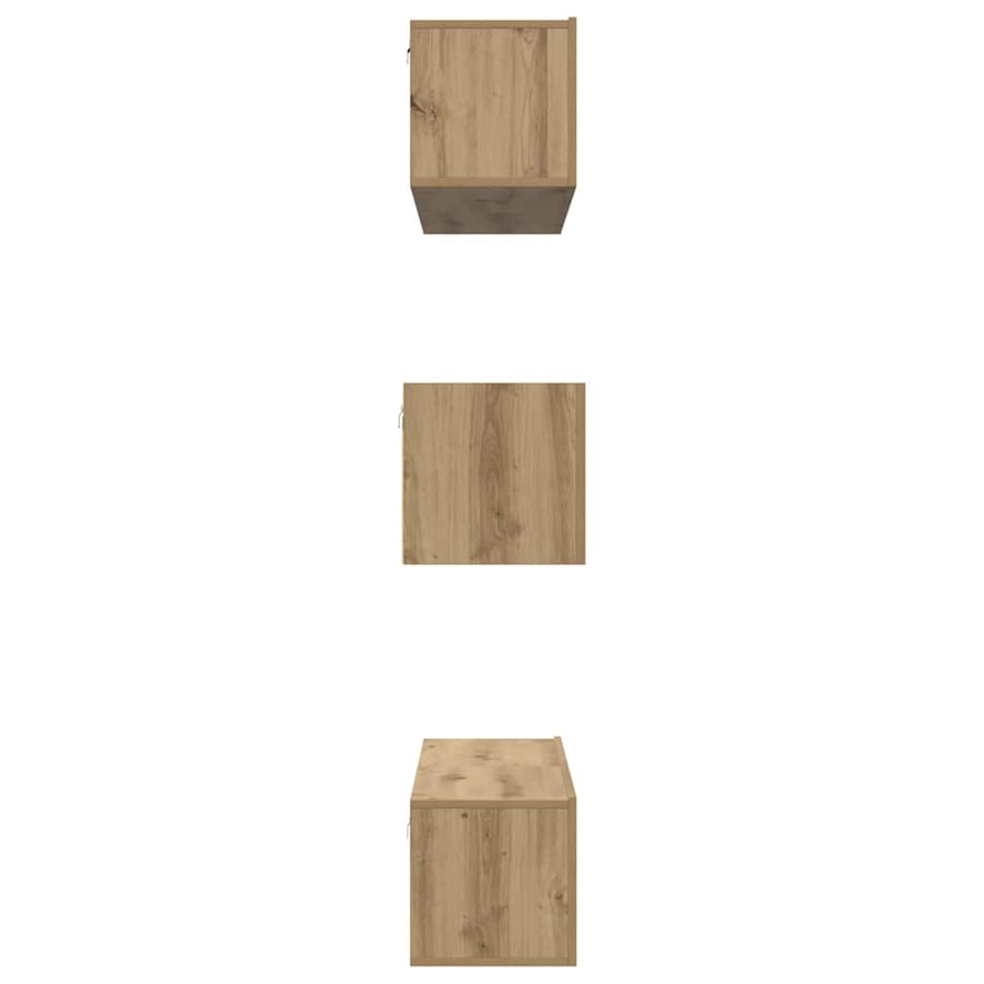 Tv-Meubelset Wandgemonteerd 6 Pcs Artisan Eiken Bewerkt Hout 120 cm