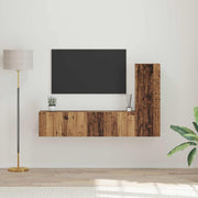 Tv-meubel 150.5x30x90 cm oud hout wandgemonteerd