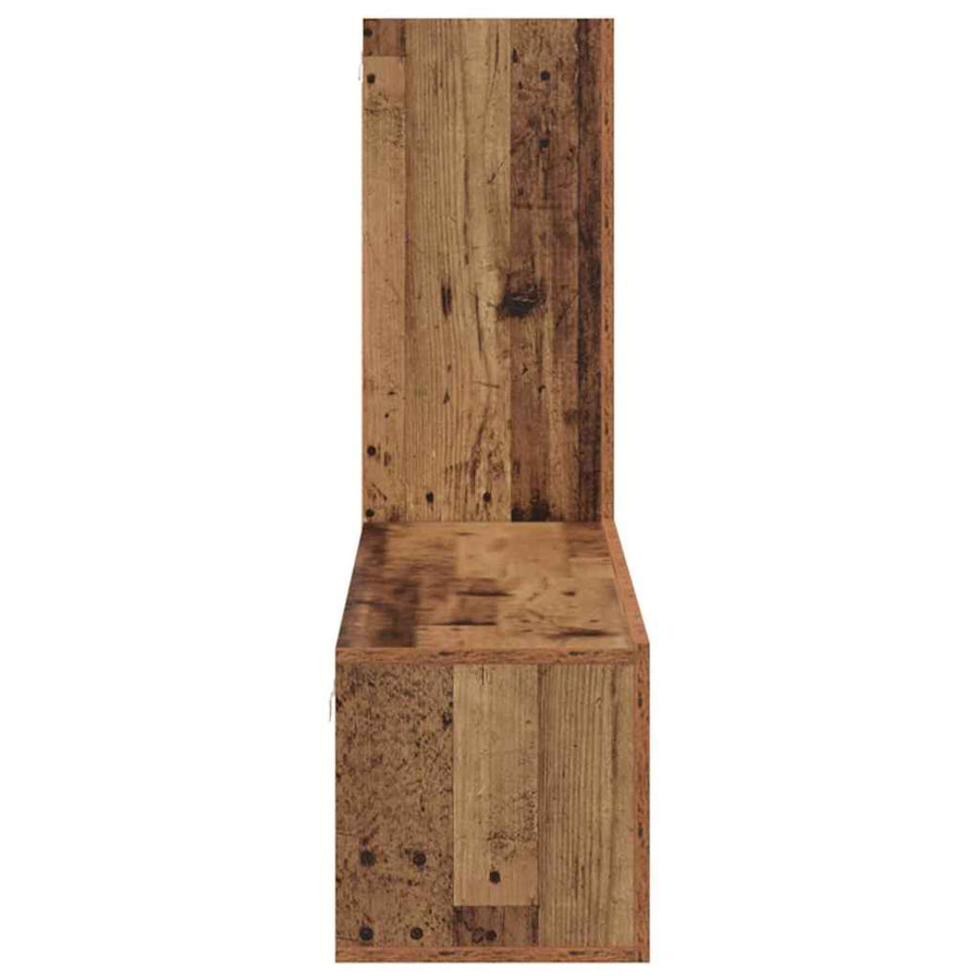 Tv-meubelset met plank Wandgemonteerd met opslag met de deur 3 pcs Oud hout 150.5 x 30 x 90 cm
