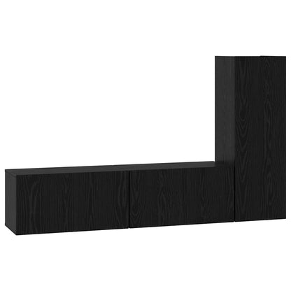 Tv-kastenset 3 pcs Zwart eiken Small 30.5 x 30 x 90 cm
