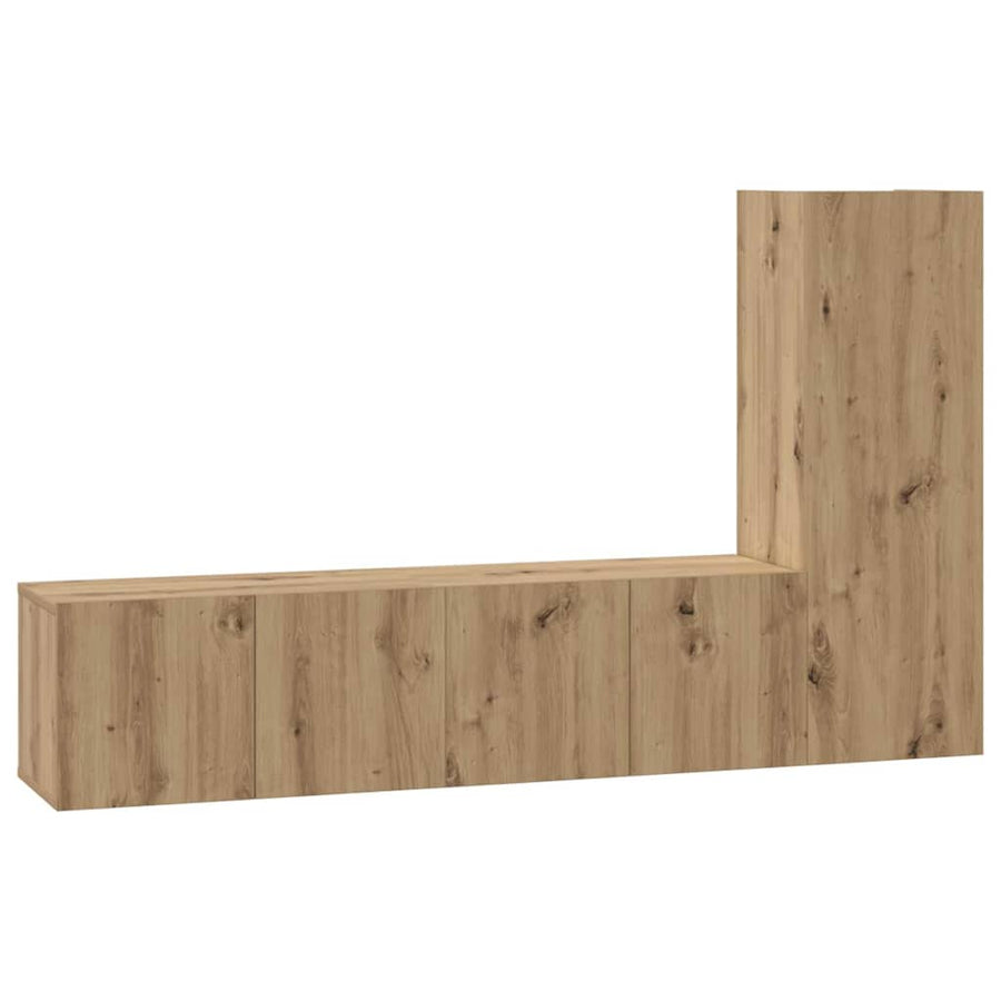 Tv-meubelset 3 pcs artisanaal eikenkleurig 150.5 x 30 x 90 cm