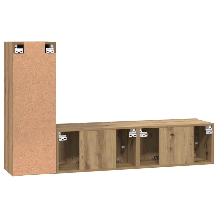 Tv-meubelset 3 pcs artisanaal eikenkleurig 150.5 x 30 x 90 cm