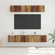 Tv-meubelset 5 stuks wandmontage bewerkt hout