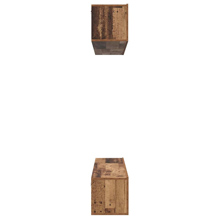 TV-kast set 5 pcs Oud hout Standaard Medium Bewerkt hout
