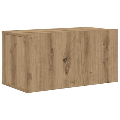 TV-kast set met plank Wandgemonteerd met opslag met de deur 5 pcs artisanaal eikenkleurig