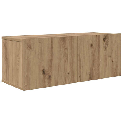 TV-kast set met plank Wandgemonteerd met opslag met de deur 5 pcs artisanaal eikenkleurig