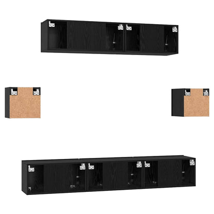 Tv-Meubelset Wandgemonteerd 7 Pcs Bewerkt Hout 7