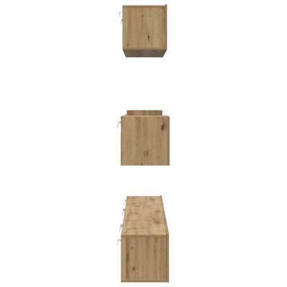 Tv-Meubelset Wandgemonteerd 7 Pcs Artisan Eiken Bewerkt Hout 7