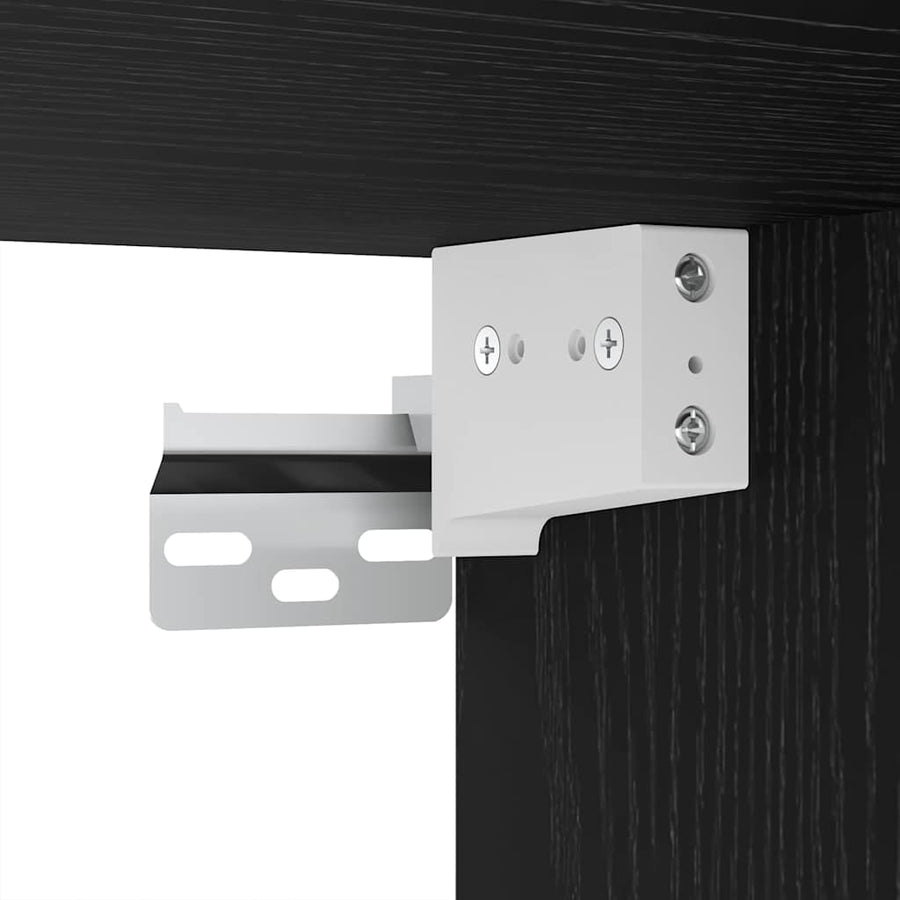 Wandkast Set met plank met opslag met de deur 4 pcs Zwart eiken 30.5 x 30 x 90 cm