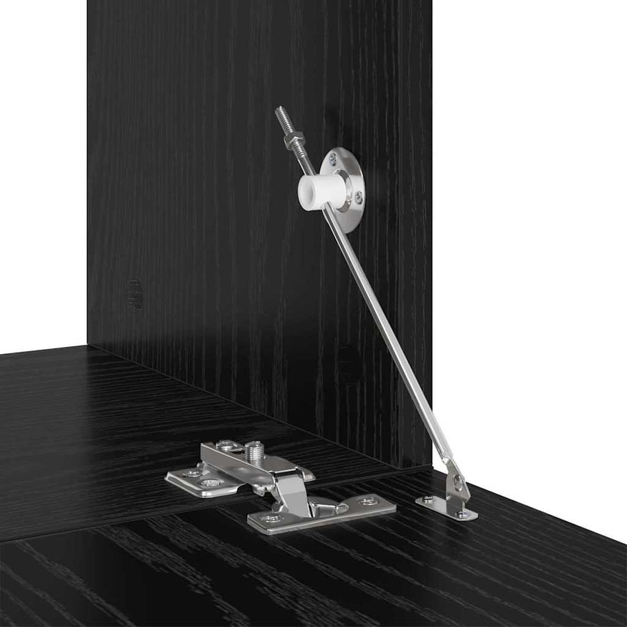 Wandkast Set met plank met opslag met de deur 4 pcs Zwart eiken 30.5 x 30 x 90 cm