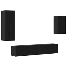 Wandkast Set met plank met opslag met de deur 4 pcs Zwart eiken 30.5 x 30 x 90 cm