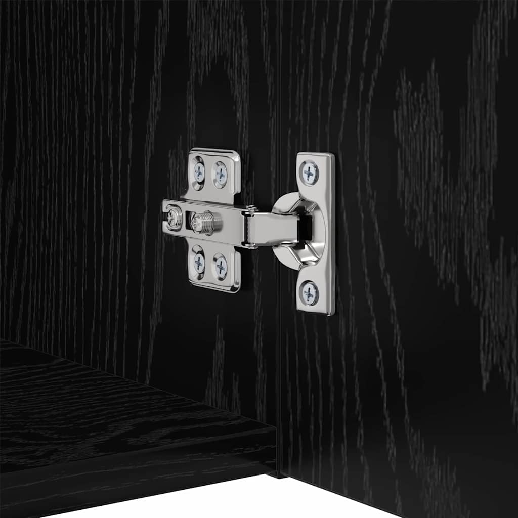 Tv-Meubelset Wandgemonteerd 9 Pcs Bewerkt Hout Zwart eiken