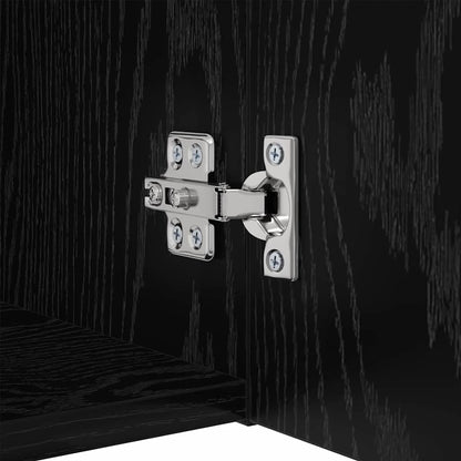 Tv-Meubelset Wandgemonteerd 9 Pcs Bewerkt Hout Zwart eiken