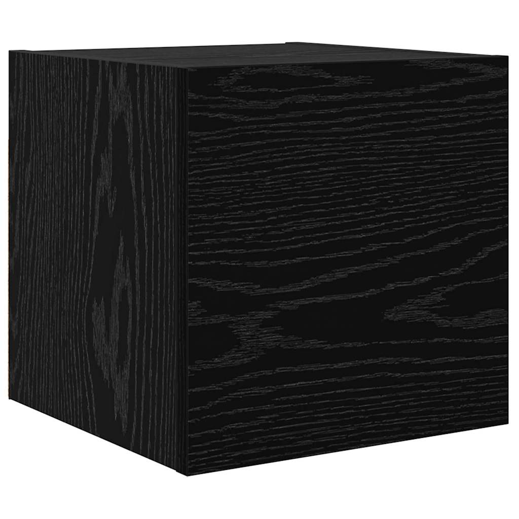 Tv-Meubelset Wandgemonteerd 9 Pcs Bewerkt Hout Zwart eiken
