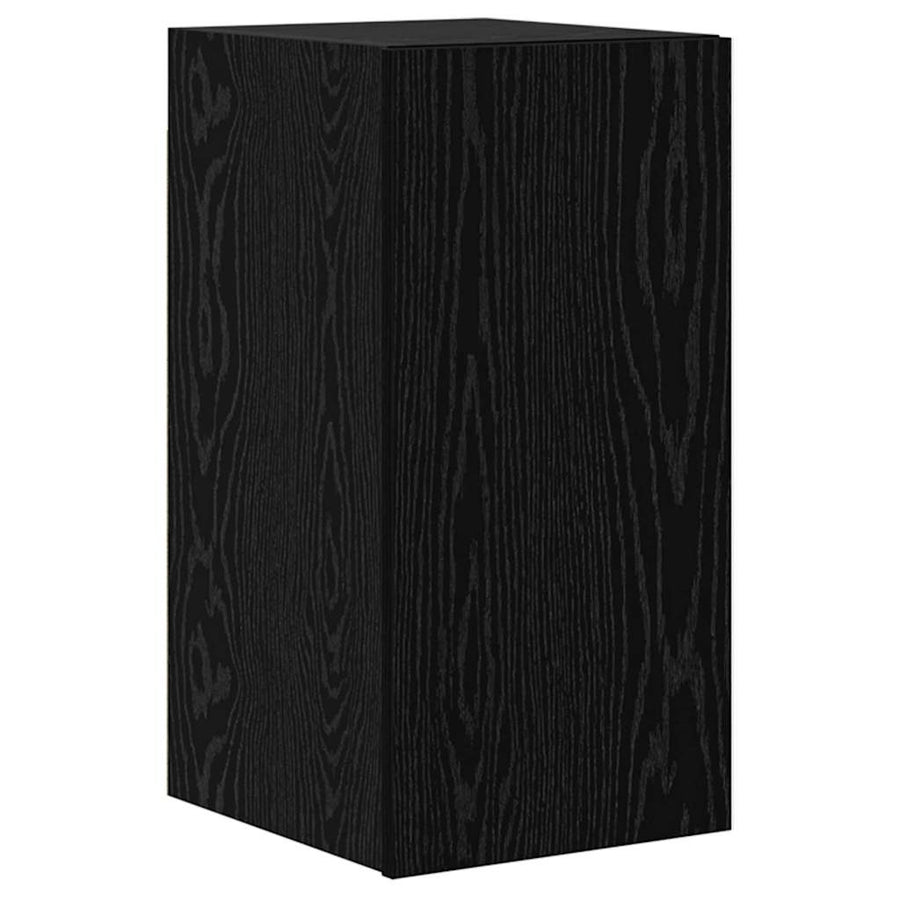 Tv-Meubelset Wandgemonteerd 9 Pcs Bewerkt Hout Zwart eiken