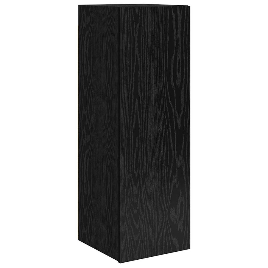 Tv-Meubelset Wandgemonteerd 9 Pcs Bewerkt Hout Zwart eiken