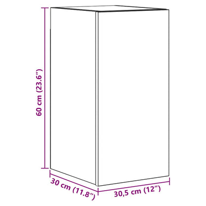 Tv-Meubelset Wandgemonteerd 9 Pcs Bewerkt Hout Zwart eiken