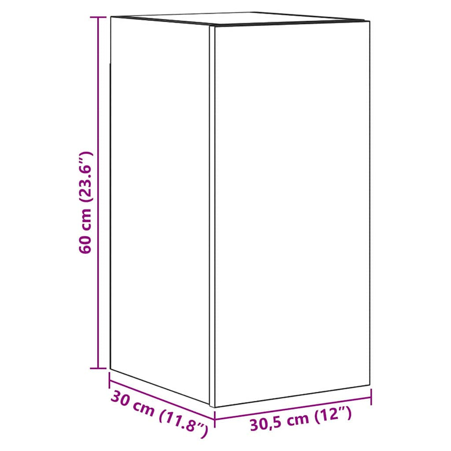 Tv-Meubelset Wandgemonteerd 9 Pcs Bewerkt Hout Zwart eiken