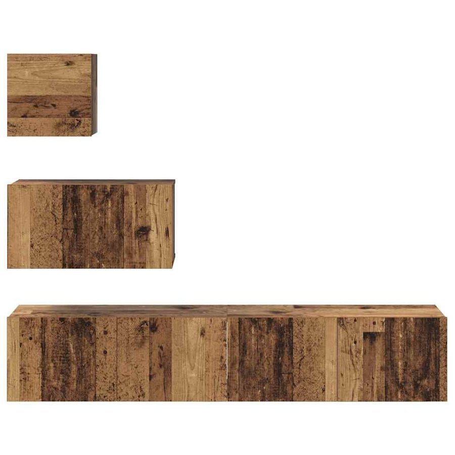 Tv-meubelset 4 pcs Oud hout 80 x 30 x 30 cm Bewerkt hout