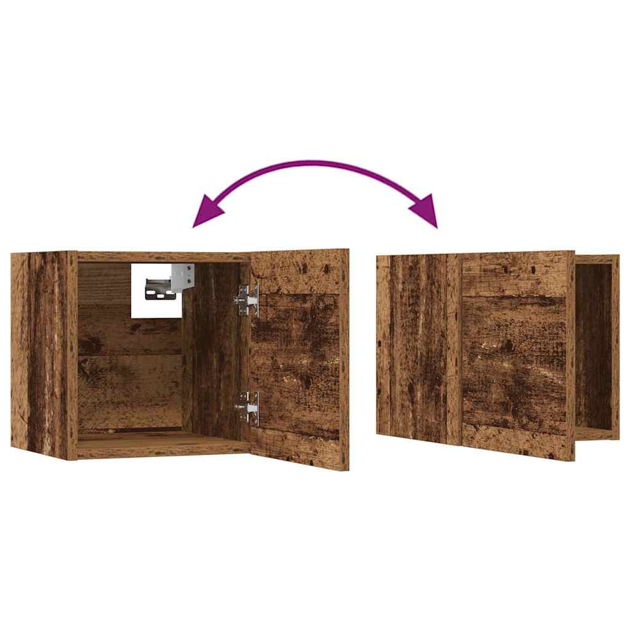 Tv-meubelset 4 pcs Oud hout 80 x 30 x 30 cm Bewerkt hout